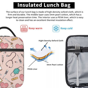 Bolsa divertida para lanches. Motivo de enfermagem.        Termica.